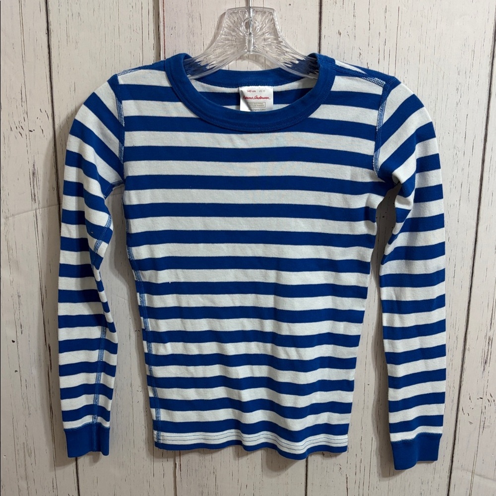 Hanna Andersson Blue and White Striped Shirt
